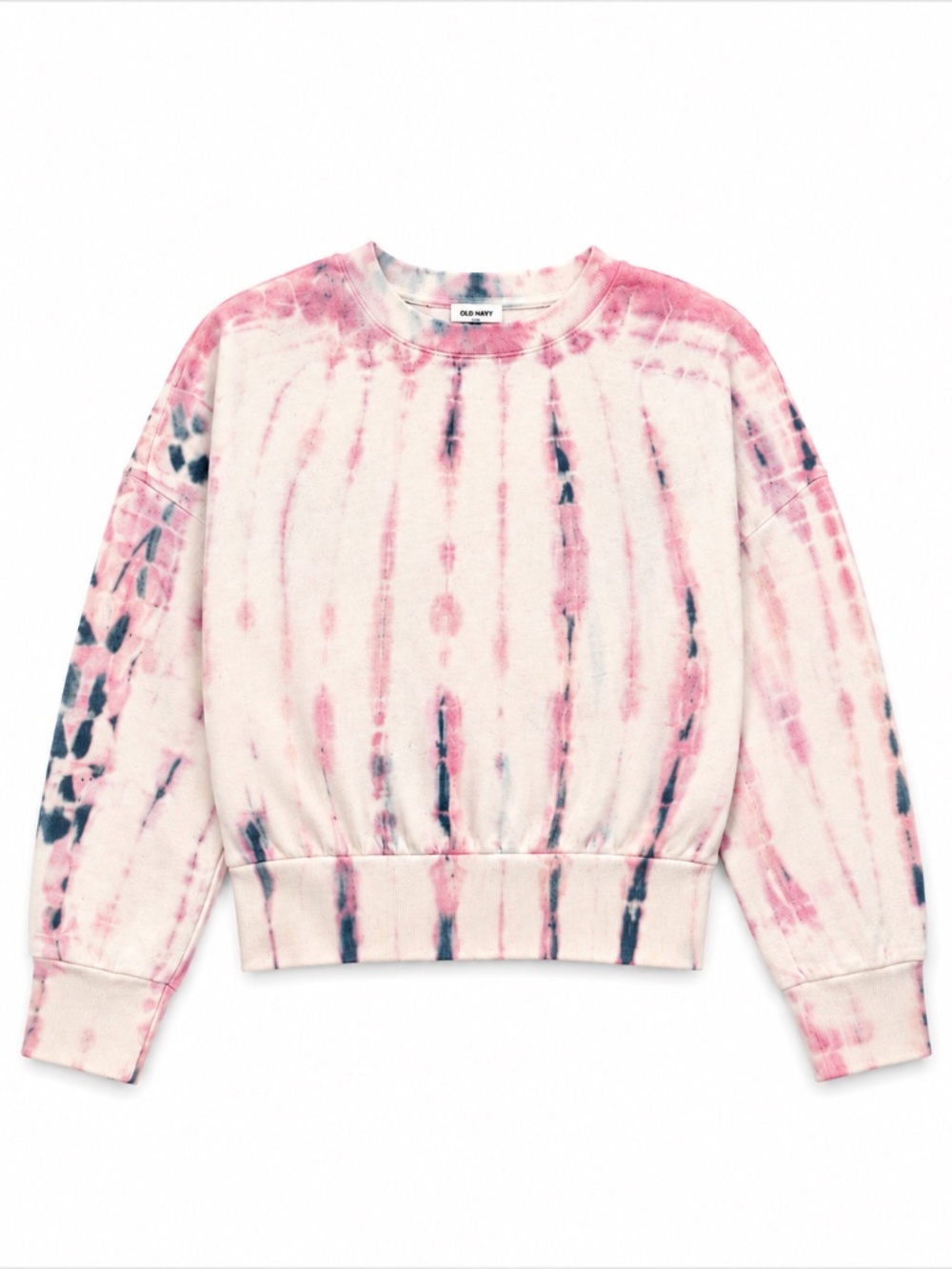 Old Navy Pink Tie Dye Cropped Sweatshirt Women's Large